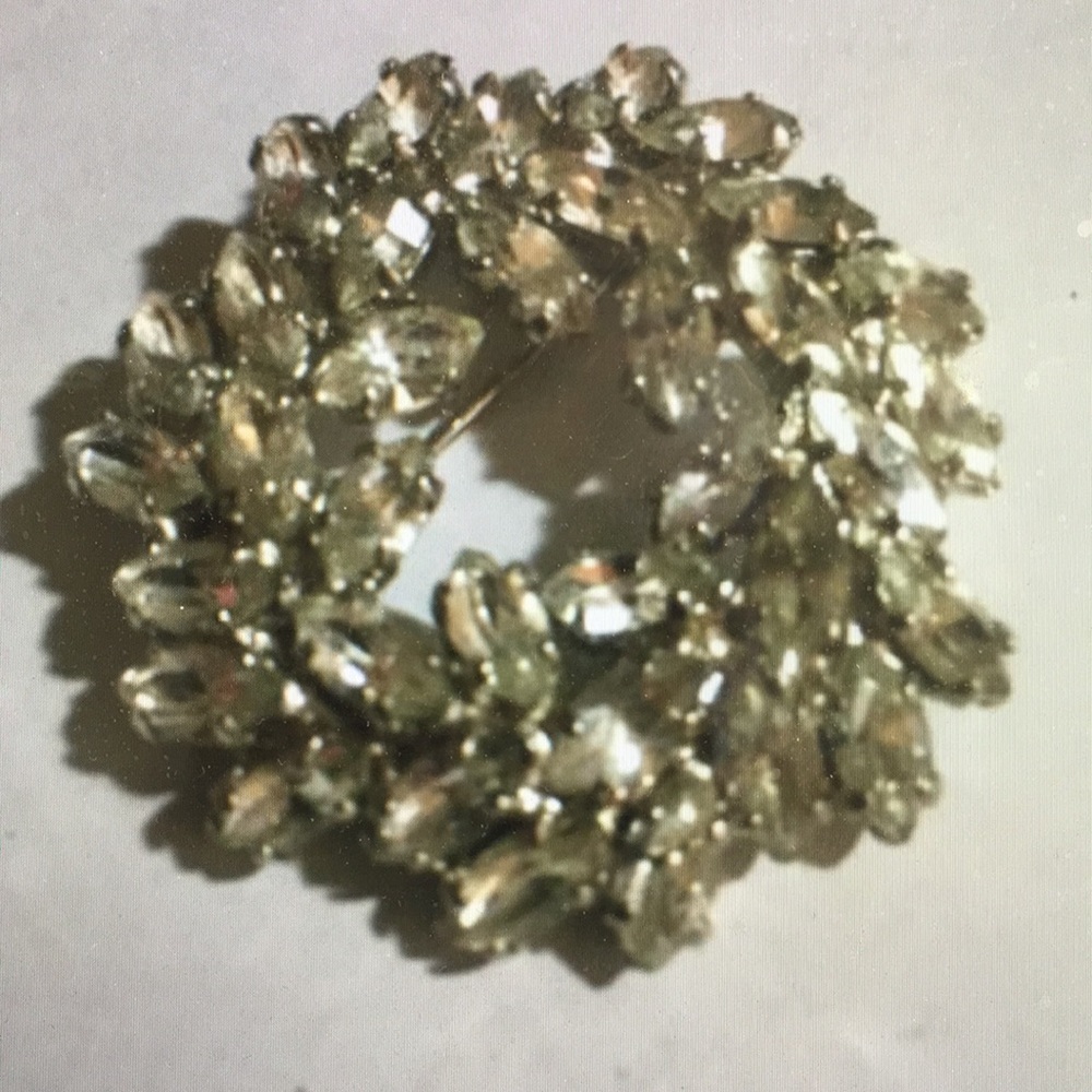 “DIAMOND” WREATH BROOCH CZHECH JEWELLERY VINTAGE